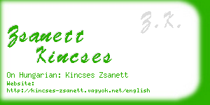 zsanett kincses business card